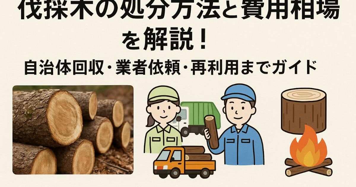 伐採木の処分方法と費用相場を解説！自治体回収・業者依頼・再利用まで 